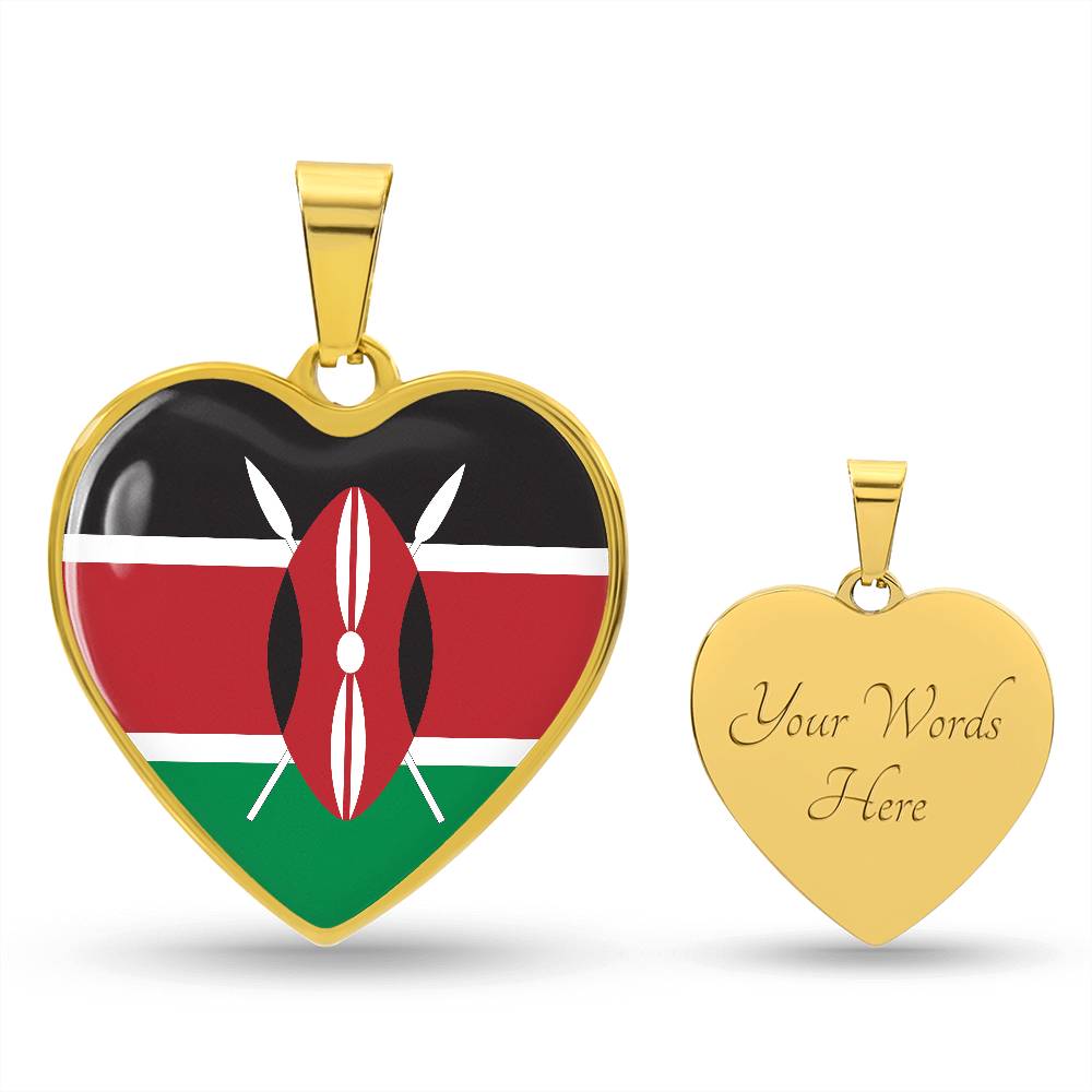 Kenyan Flag - Pendant Necklace