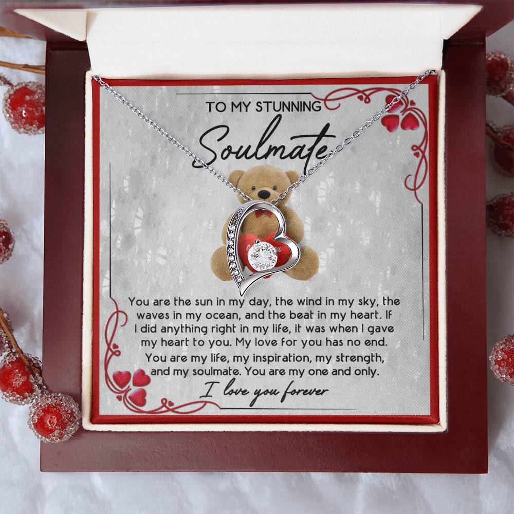 To My Stunning Soulmate - In My Heart 2 - Forever Love Necklace Gift