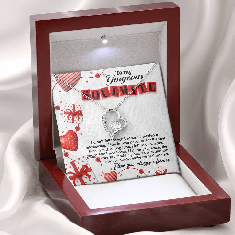 To My Gorgeous Soulmate - Fall For You - Forever Love Necklace Gift