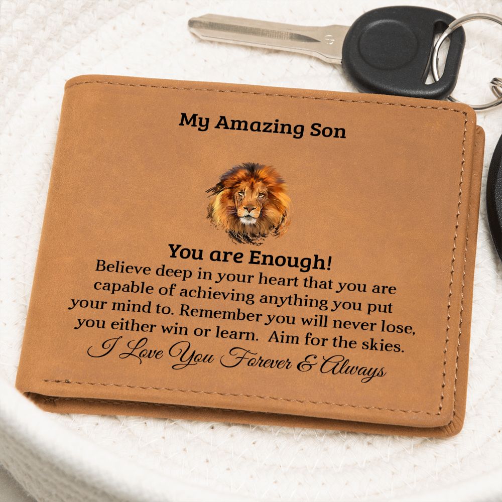 My Amazon Son | You are Enough | Personalized Leather Wallet