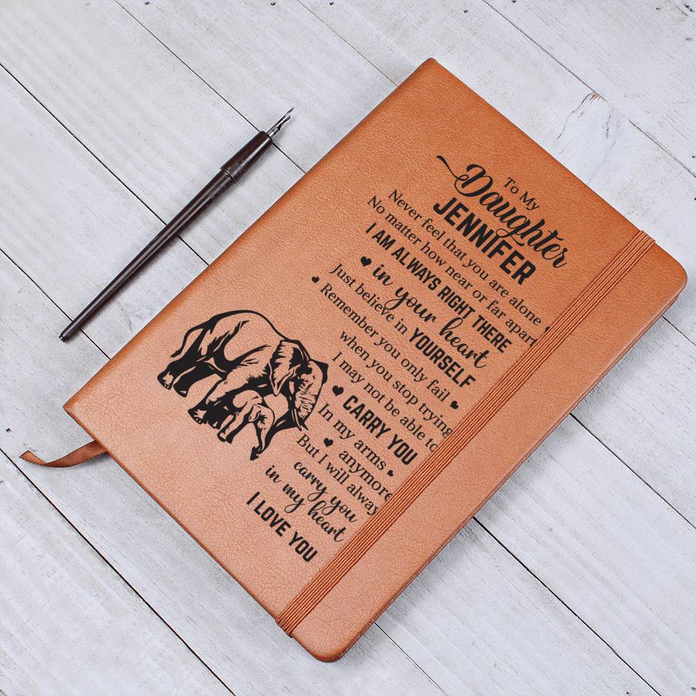 To My Daughter | Personalized Leather Journal | In Your Heart