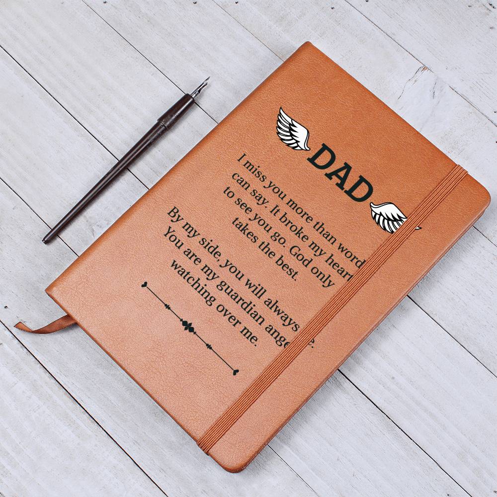 Dad Memorial | Miss you | Graphic Leather Journal