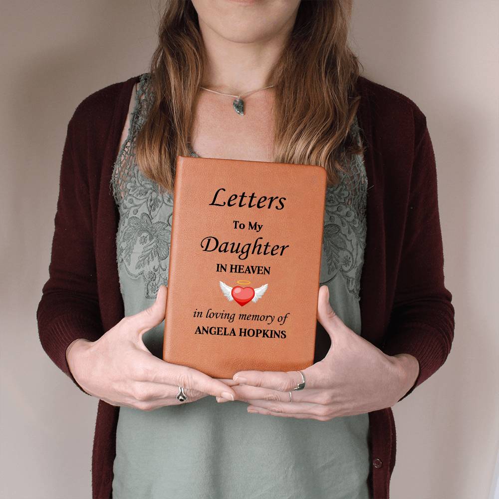 Letters To My Daughter in Heaven | Personalised Memorial Leather Graphic Journal