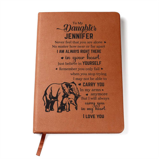 To My Daughter | Personalized Leather Journal | In Your Heart