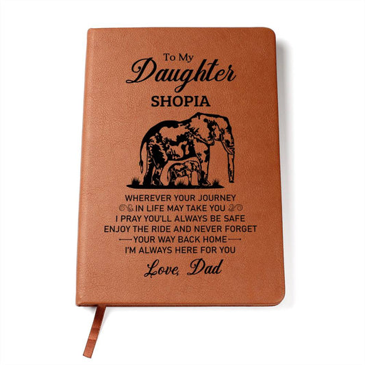 To My Daughter | Your Journey | Personalized  Leather Journal