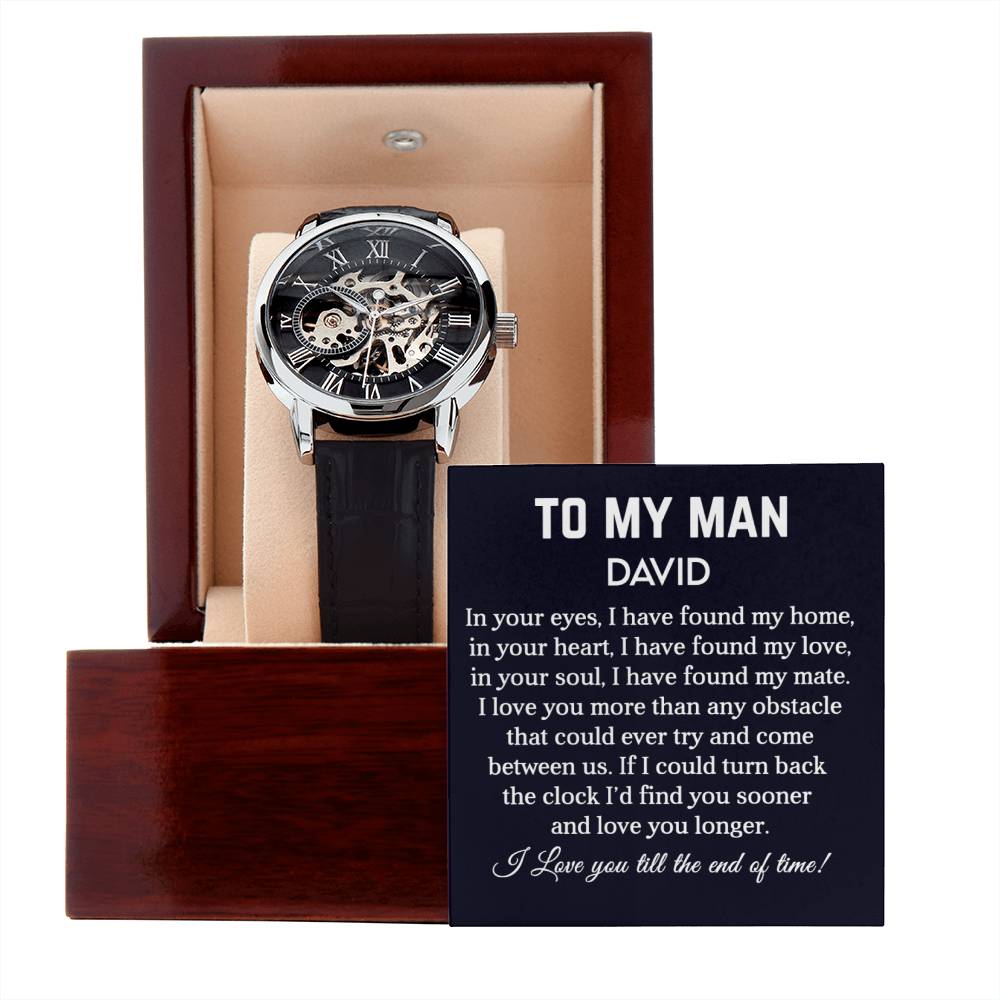 To My Man | My Mate | Personalized Openwork Watch