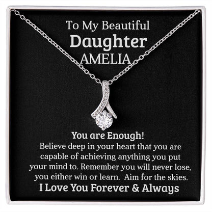 To My Daughter | Personalized Gift | You are enough | Alluring Beauty necklace