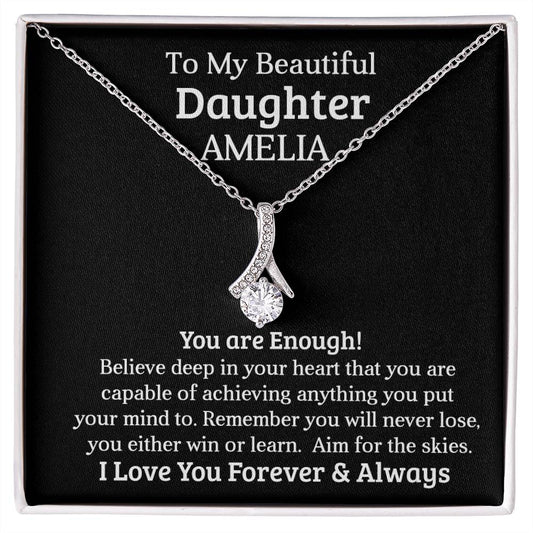 To My Daughter | Personalized Gift | You are enough | Alluring Beauty necklace