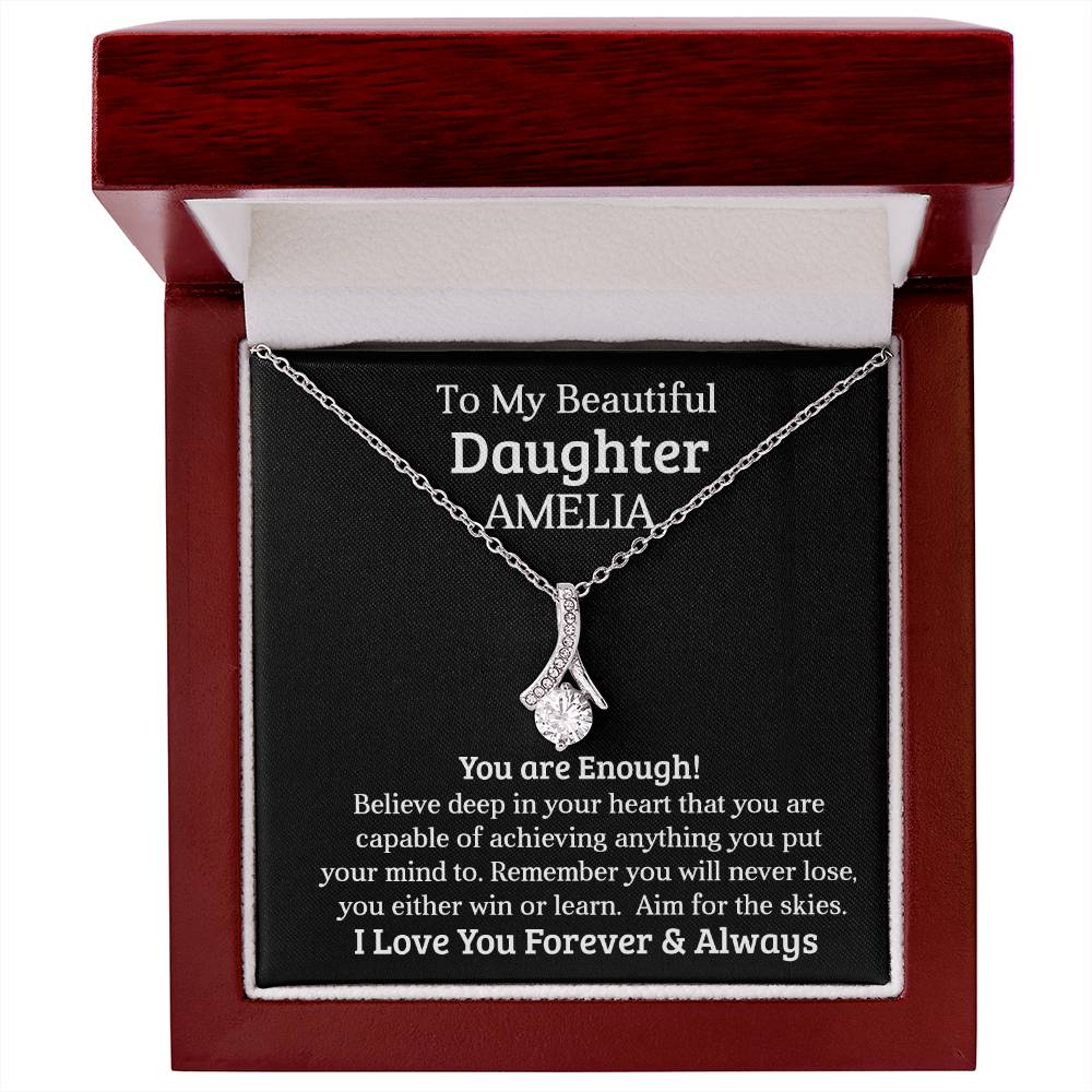 To My Daughter | Personalized Gift | You are enough | Alluring Beauty necklace