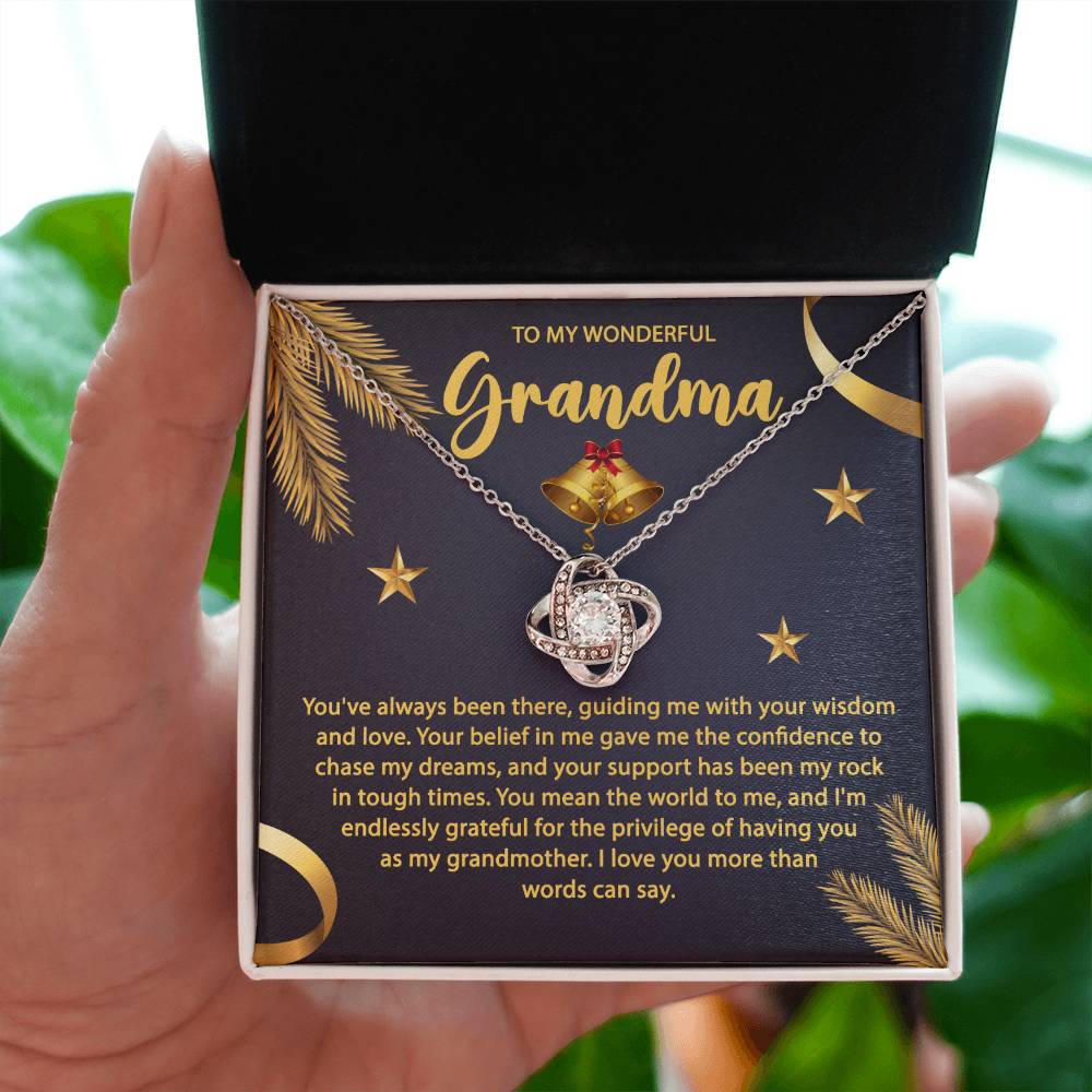 To My Grandma | Mean The World | Love Knot Necklace Gift