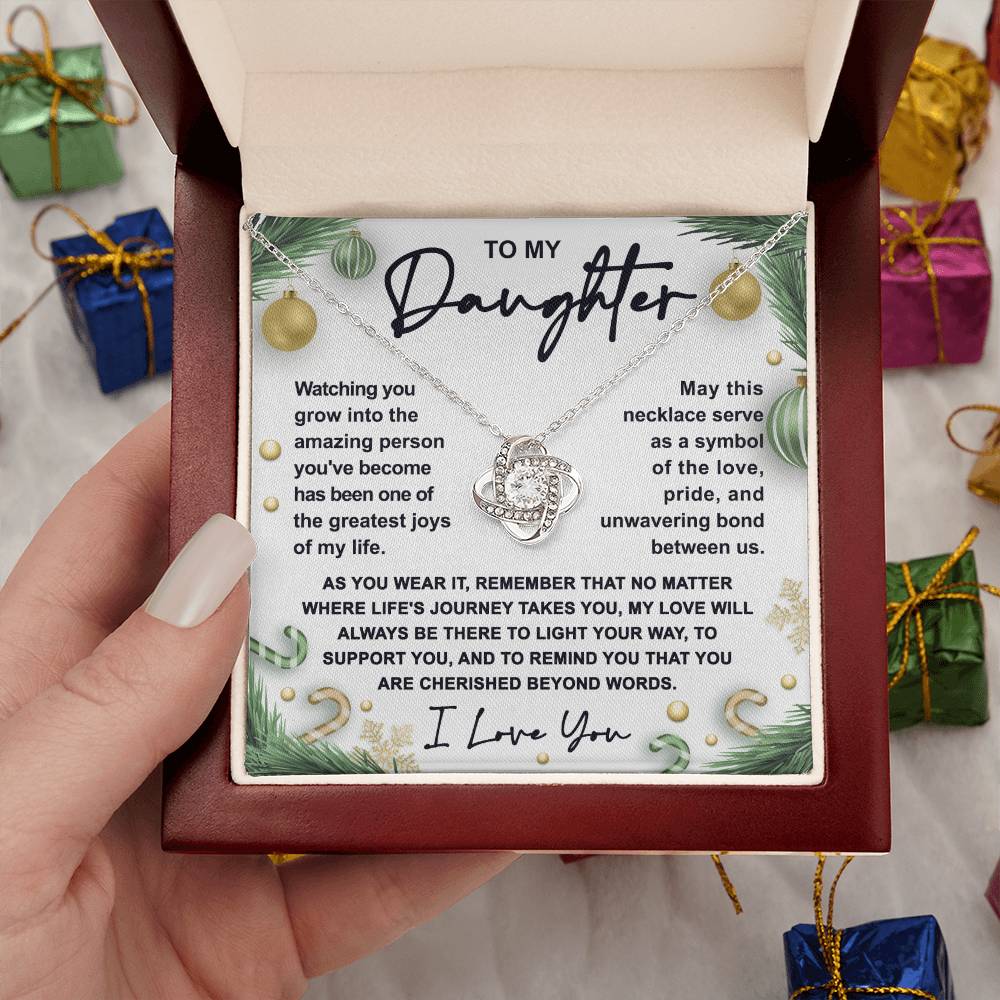 To My Daughter | Symbol Of Love | Love Knot Necklace Gift