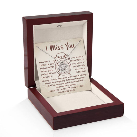 I Miss You | Every Second | Love Knot Necklace Gift