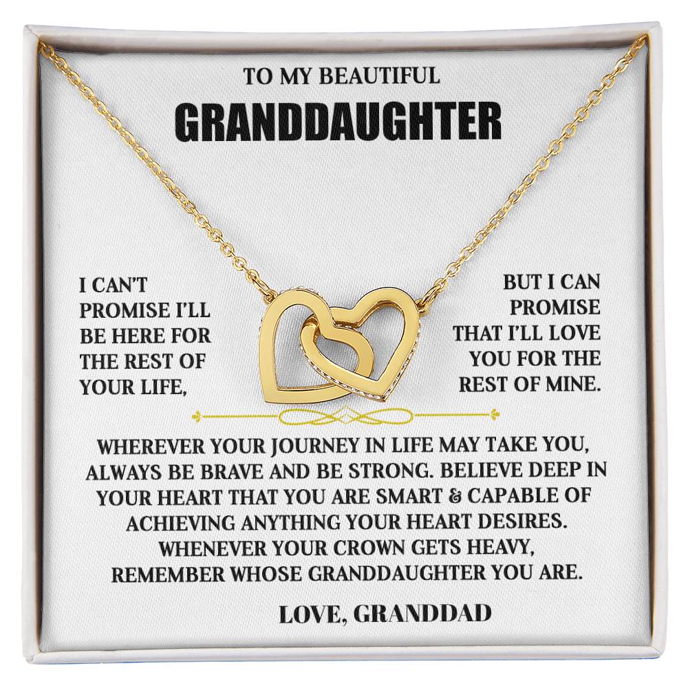 To My Granddaughter | Brave & Strong | Interlocking Hearts Necklace Gift