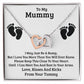 To My Mummy, From Baby In Your Tummy, Interlocking Hearts Necklace Gift