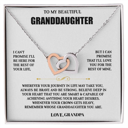 To My Granddaughter | Personalized Interlocking Hearts Necklace Gift