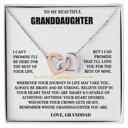 To My Granddaughter | Brave & Strong | Interlocking Hearts Necklace Gift