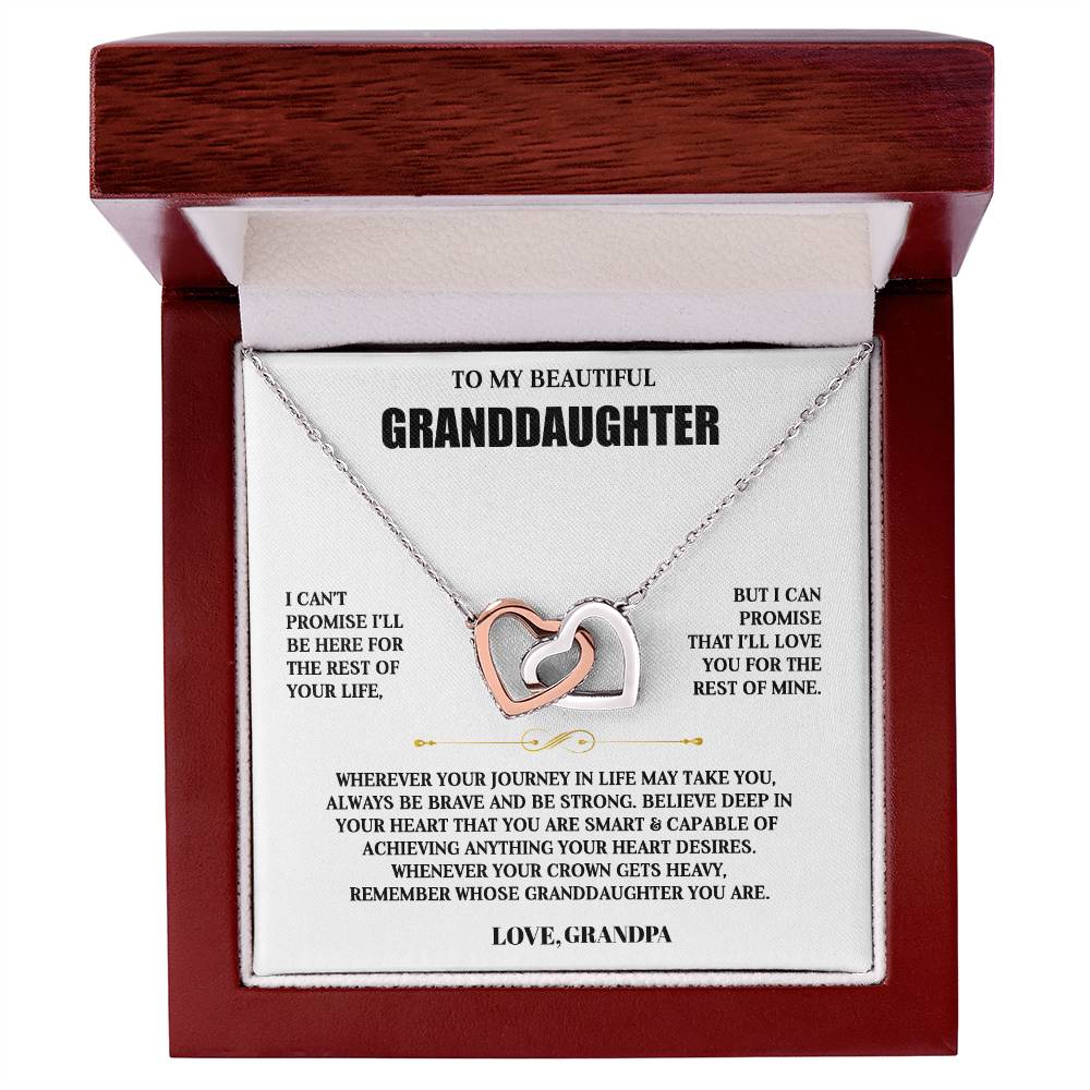 To My Granddaughter | Personalized Interlocking Hearts Necklace Gift