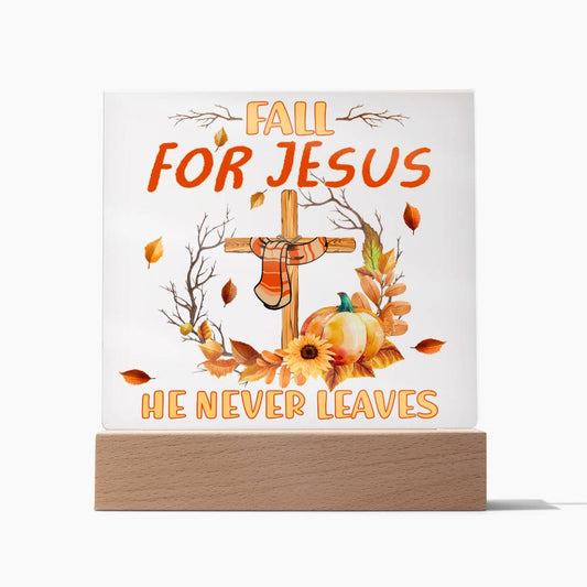 Fall For Jesus | Night Light Square Acrylic