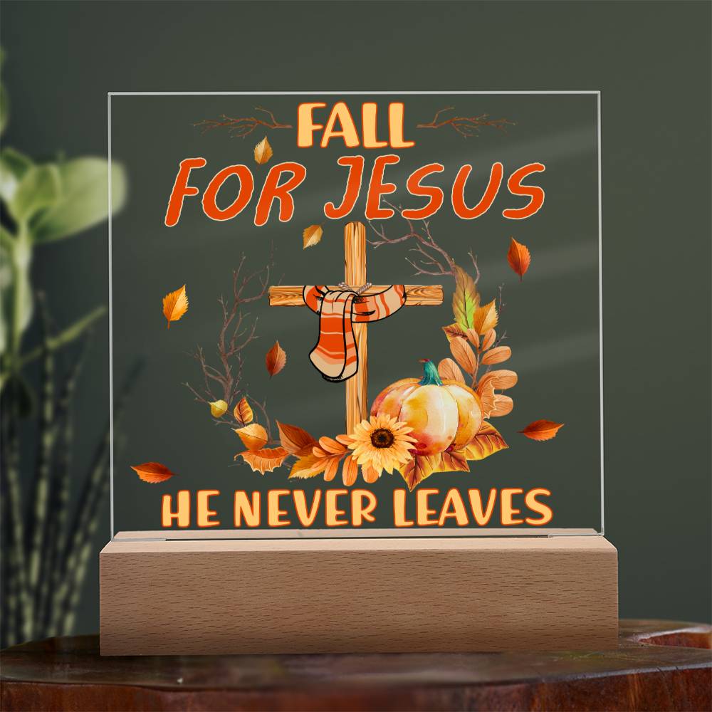 Fall For Jesus | Night Light Square Acrylic