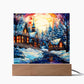 Stained Glass Christmas Ver2 | Night Light Square Acrylic Plaque
