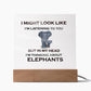 Thinking About Elephants | Square Acrylic Plaque | Elephant Lovers Gift