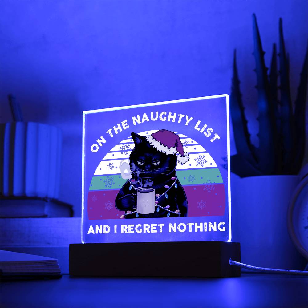Christmas - Naughty List - Night Light Square Acrylic Plaque