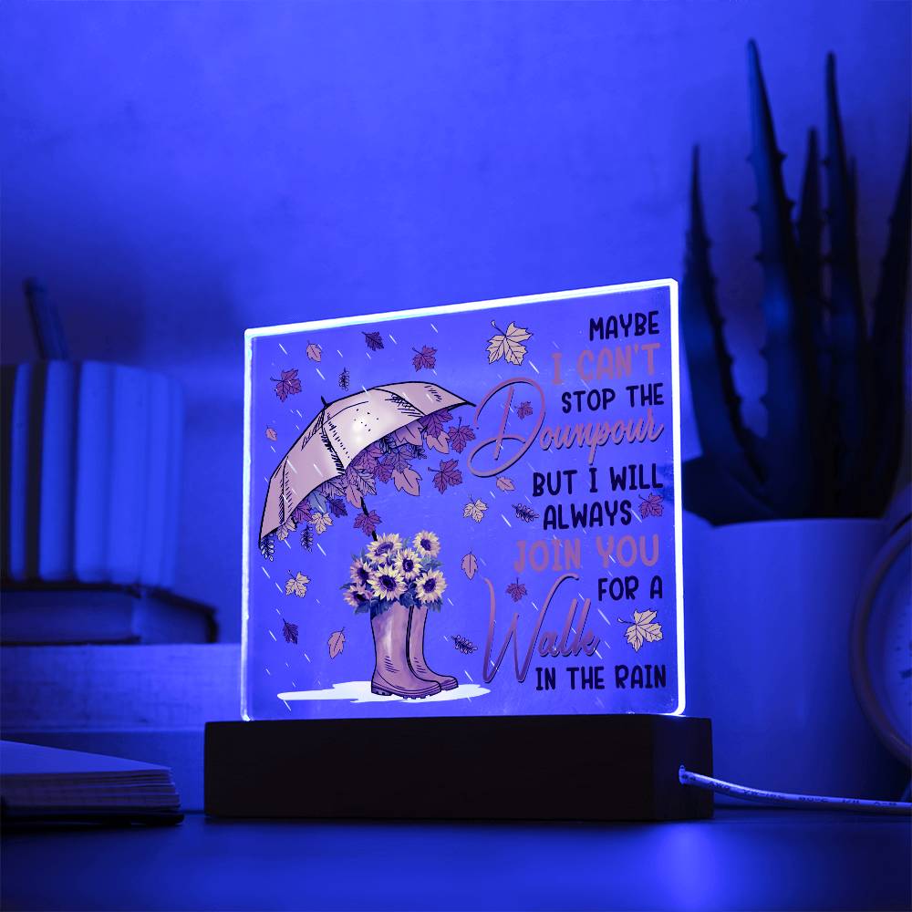 Friend In The Rain | Night Light Square Acrylic