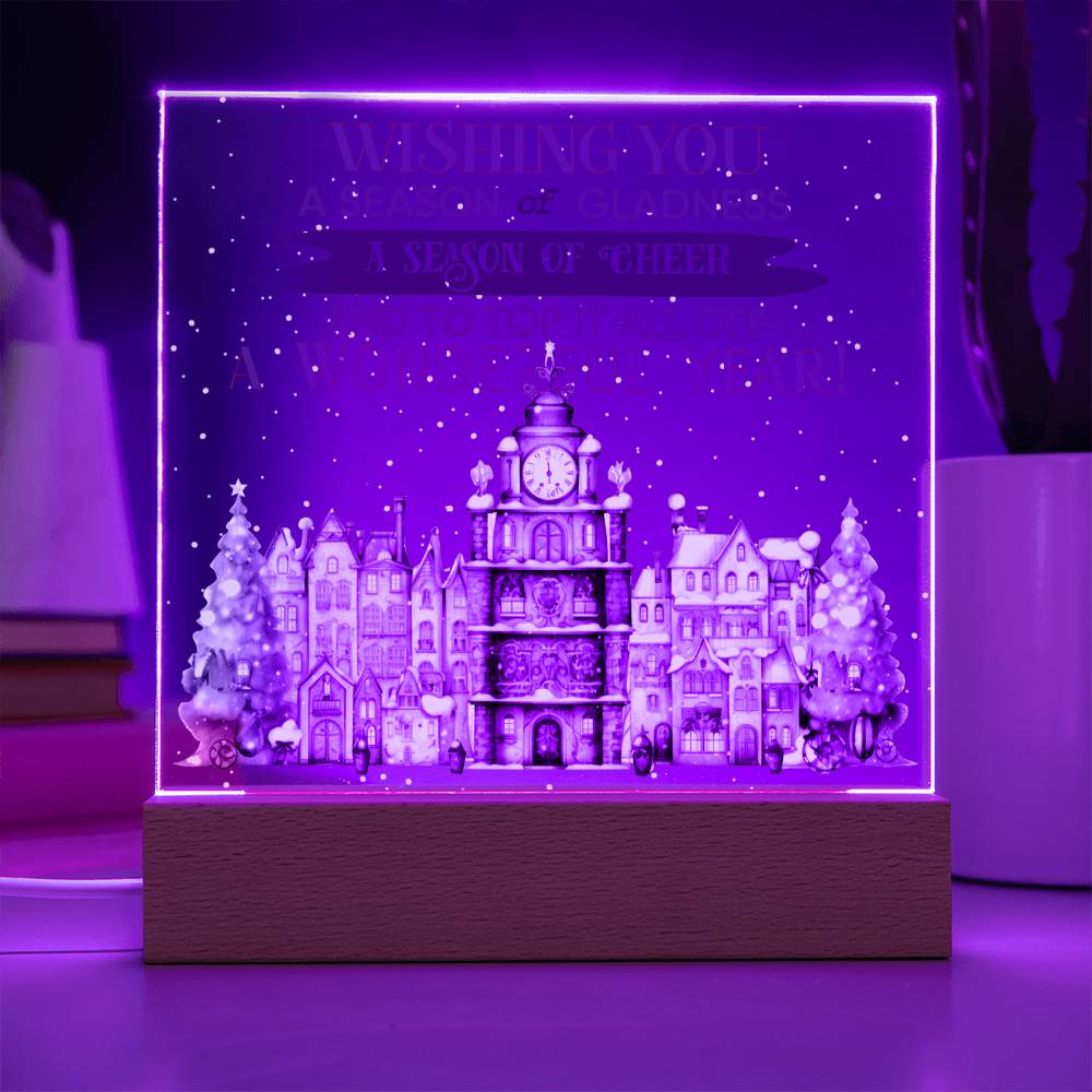 Christmas - Gathered Around It - Night Light Square Acrylic Plaque