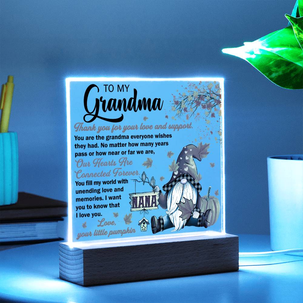 To My Grandma | Love And Support | Night Light Square Acrylic