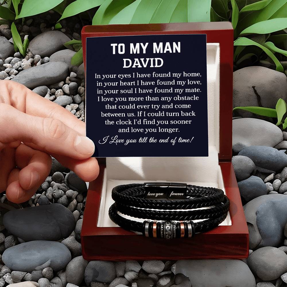 To My Man – My Mate -  Love You Forever Bracelet