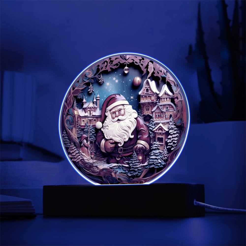Ho Ho Ho Merry Christmas | Santa is in Town | Acrylic Night Light