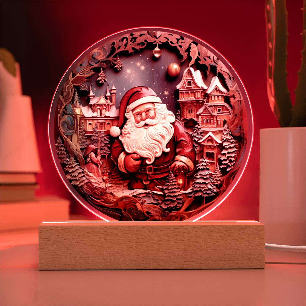 Ho Ho Ho Merry Christmas | Santa is in Town | Acrylic Night Light