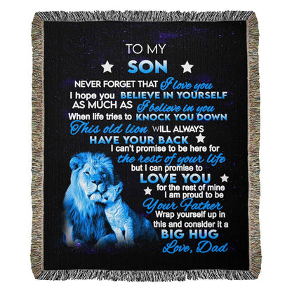 To My Son - Heirloom Woven Blanket- Believe in Yourself