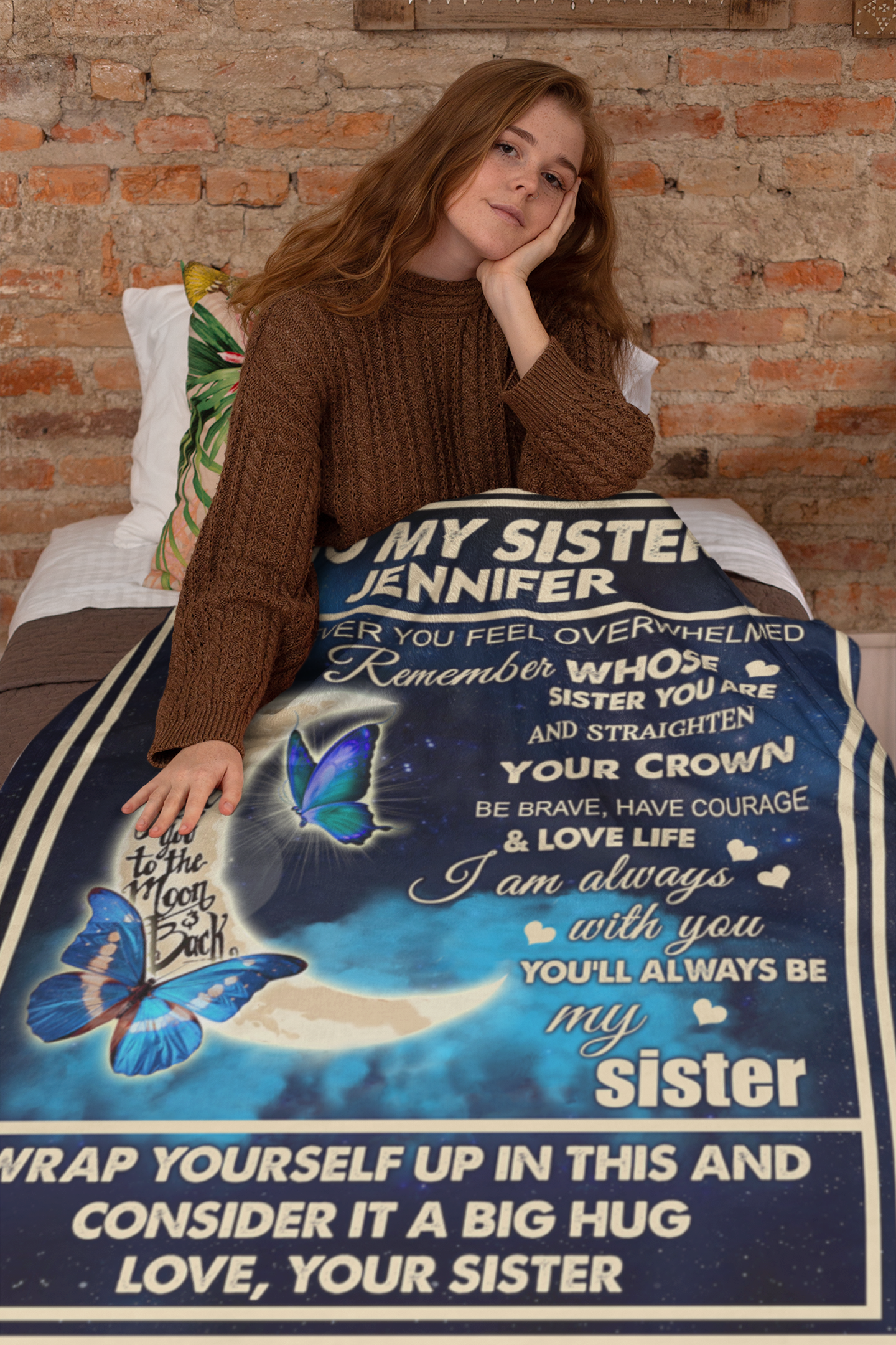 To My Sister | Straighten Your Crown | Throw Blanket 50"x60"