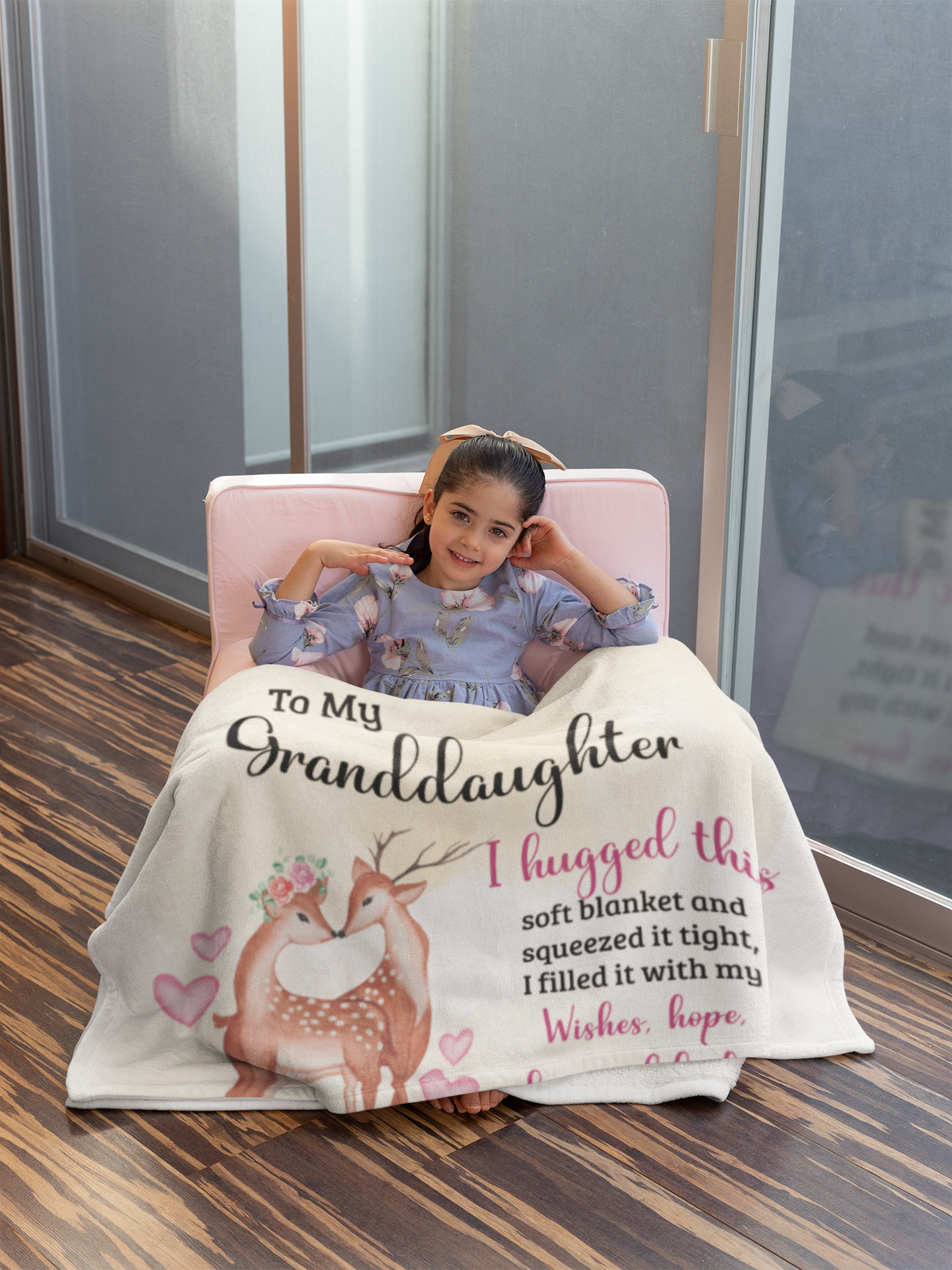To My Granddaughter | Cute Dear Throw Blanket