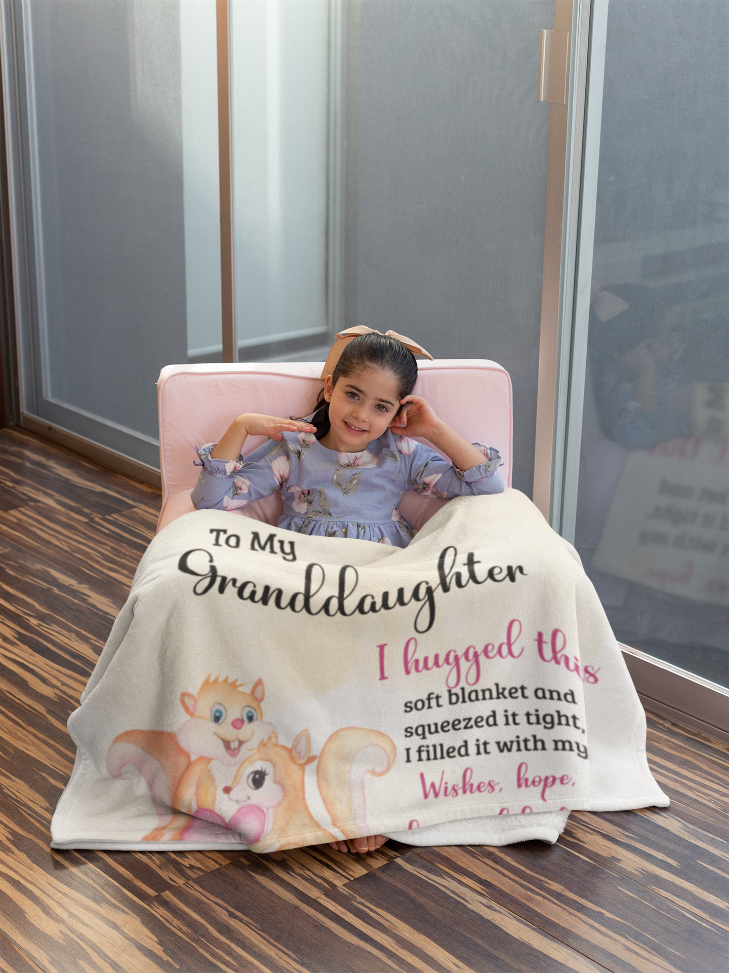 To My Granddaughter- Cute Squirrel Throw Blanket