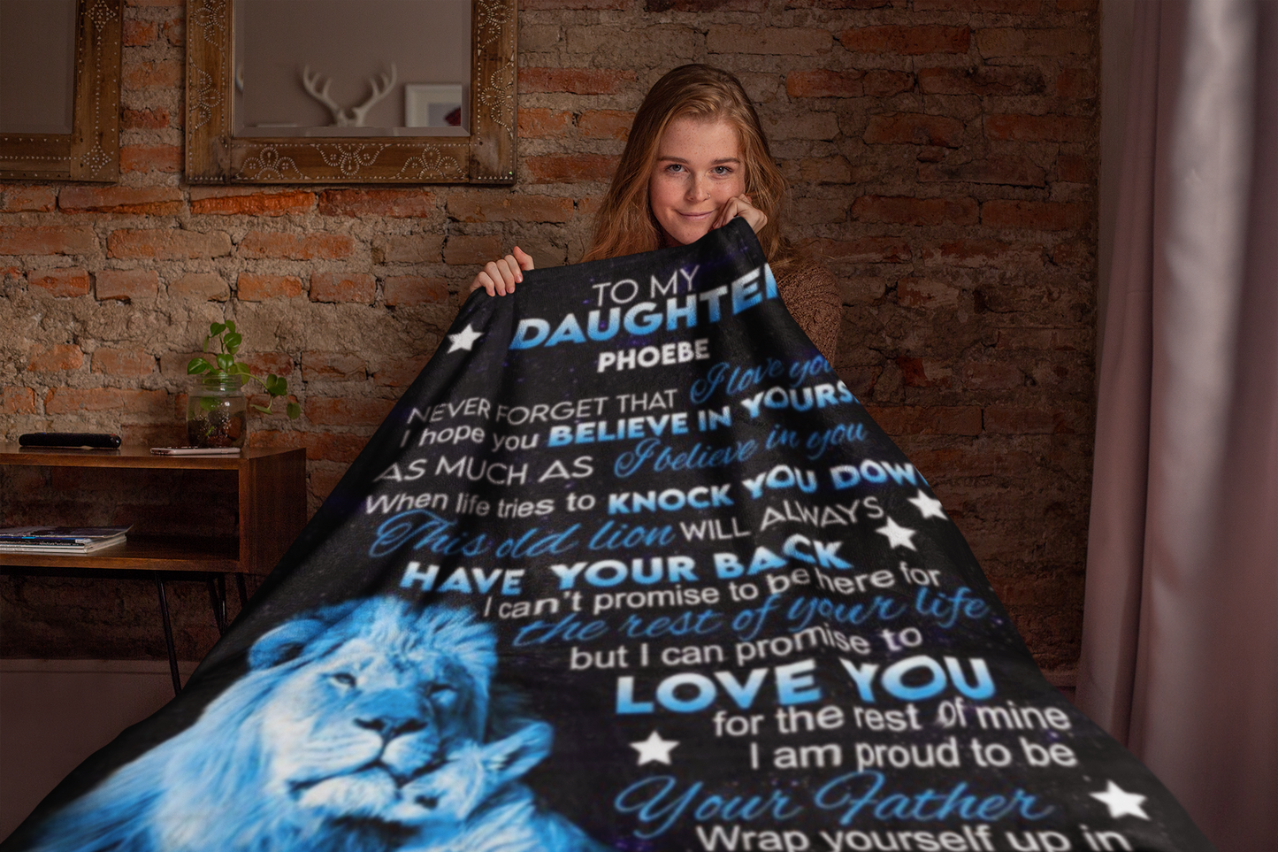 To My Daughter |  Lion Personalized Blanket