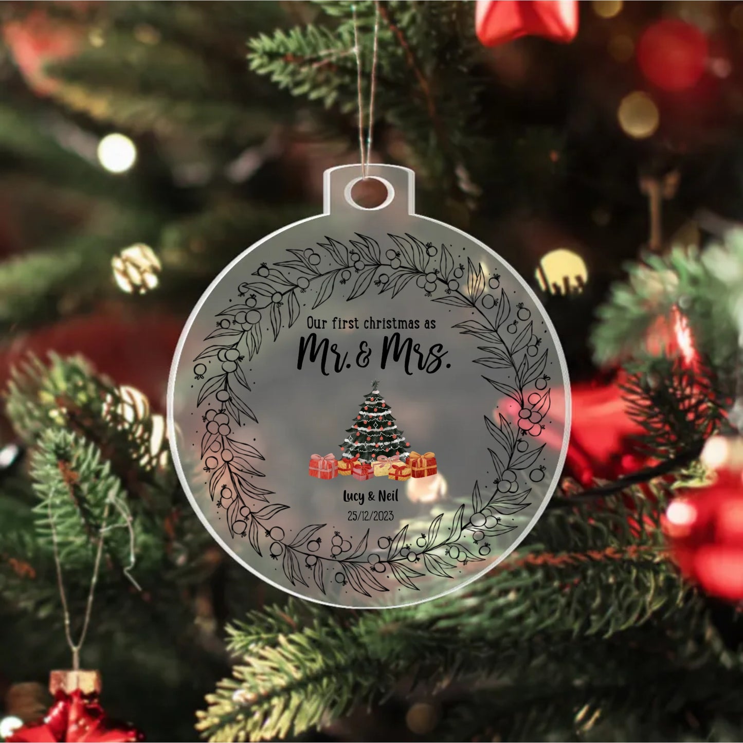Our First Christmas -  Personalized  Acrylic Ornament