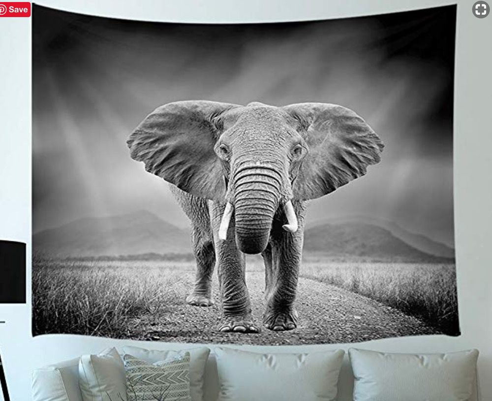 Elephant tapestry | Hanging Wall Decoration Cloth Wild Animals|  African Elephant Landscape Scenery Wall