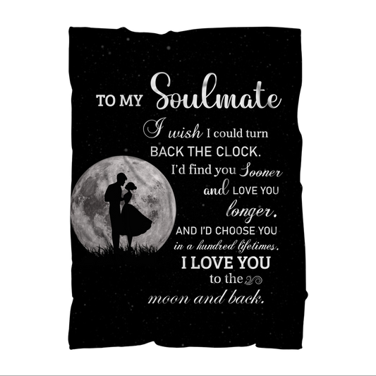 To My Soulmate  | Moon & Back | Fleece Blanket | AOP