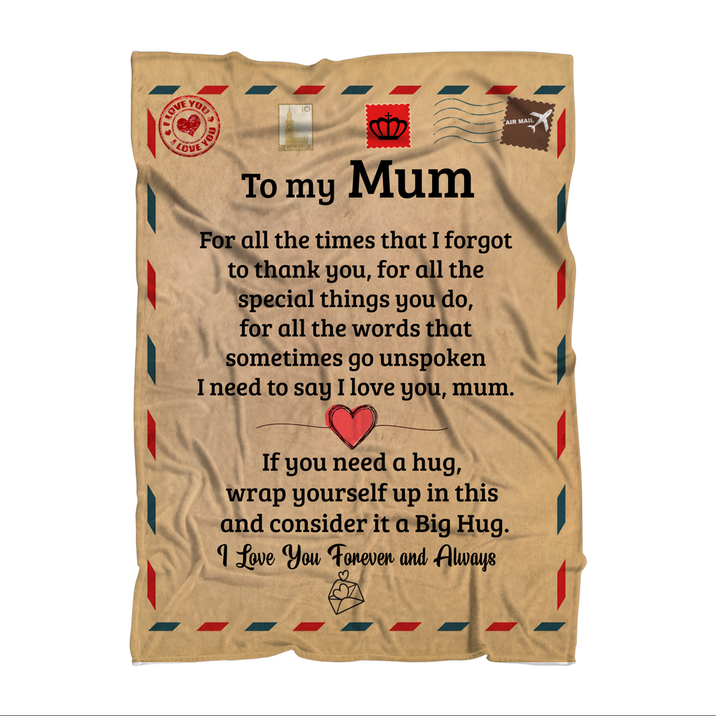To My Mum | I Love You | Fleece Blanket | AOP