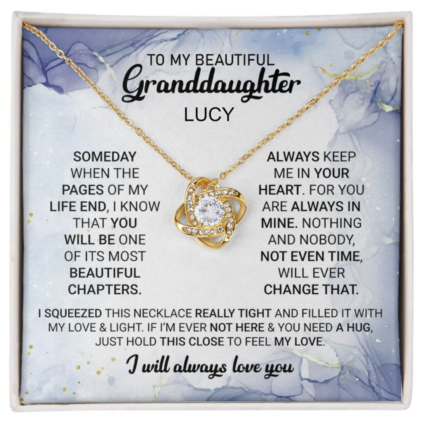 To My Granddaughter | Personalized Love Knot Necklace | Always in Mine
