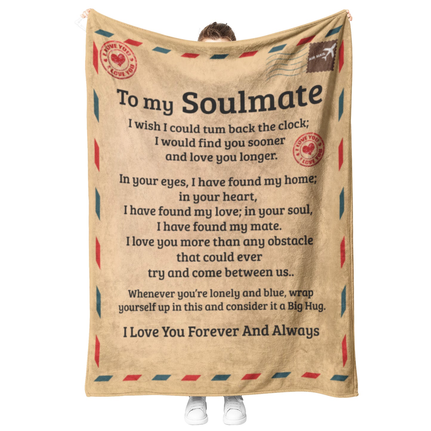 To My Soulmate  | The Clock | Fleece Blanket | AOP