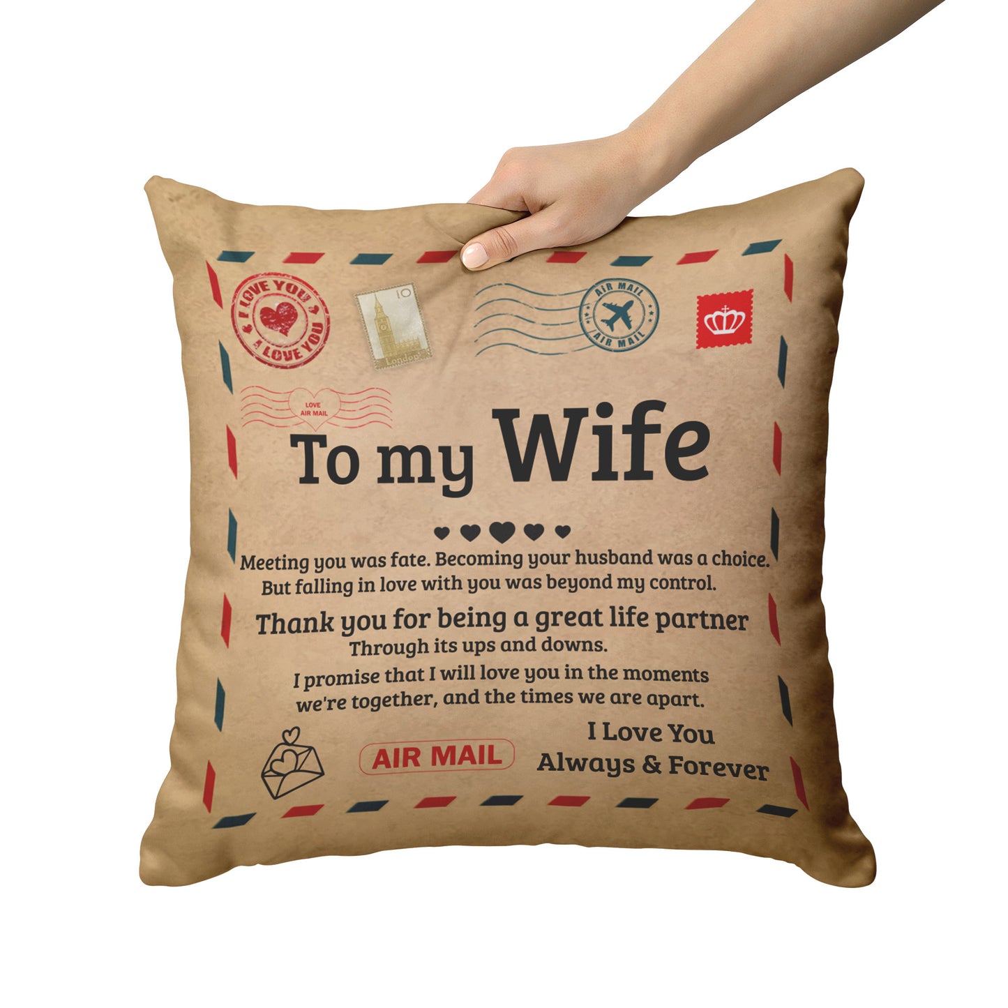 To My Wife | Life Partner | Pillow | AOP