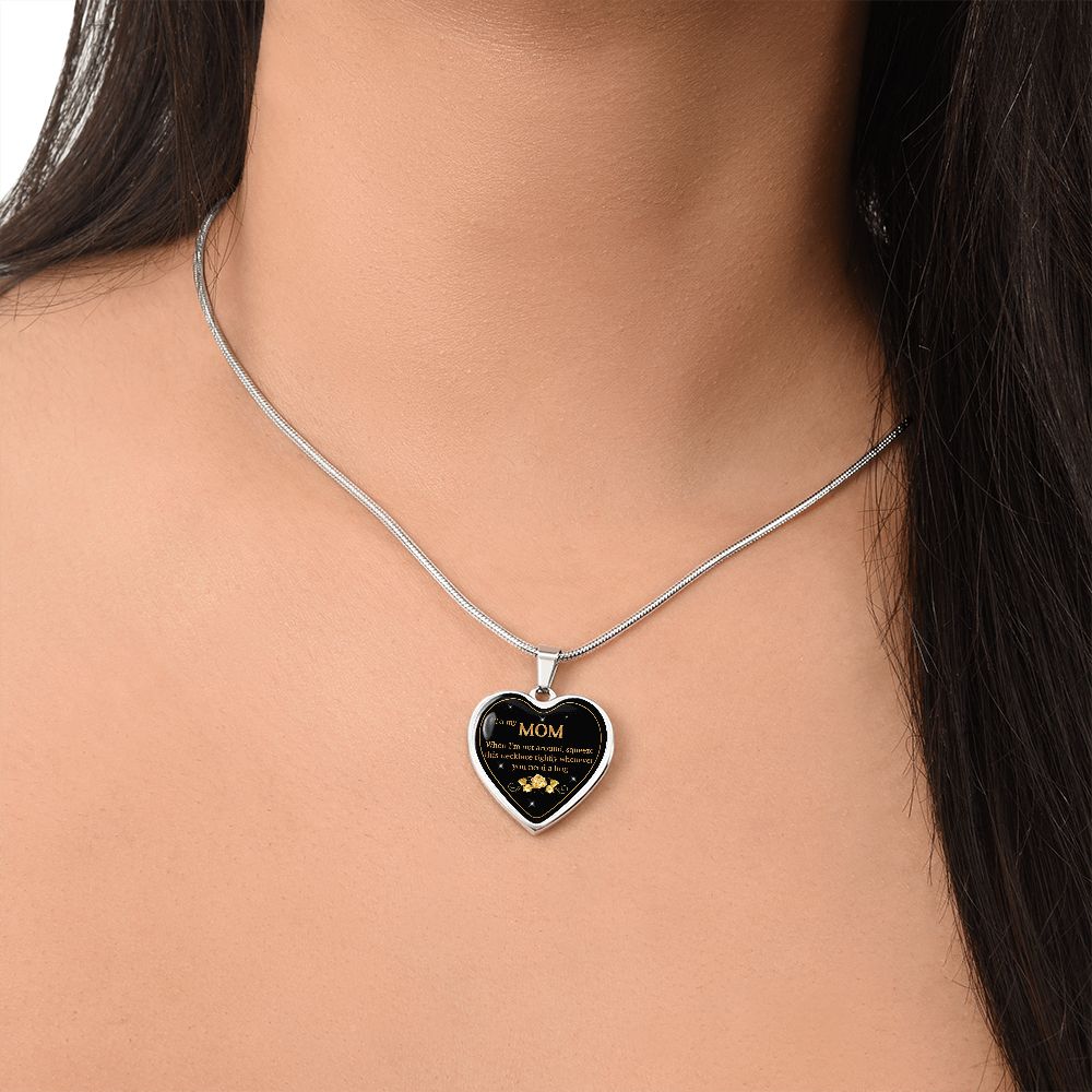 To My Mom | Hug  | Heart Pendant | Necklace Gift