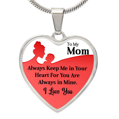 To My Mom | Your Heart | Heart Pendant Necklace | Mother's Day, Christmas & Birthday Present