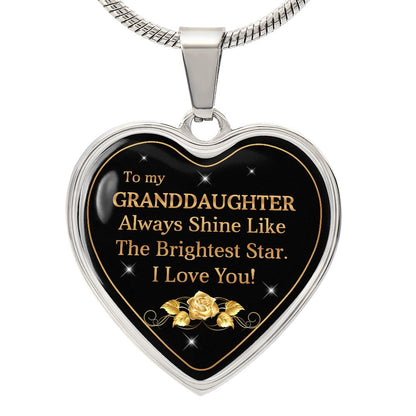 To My Granddaughter | Brightest Star | Heart Pendant