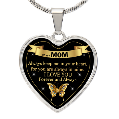 To My Mom | I Love you | Heart Pendant | Necklace Gift