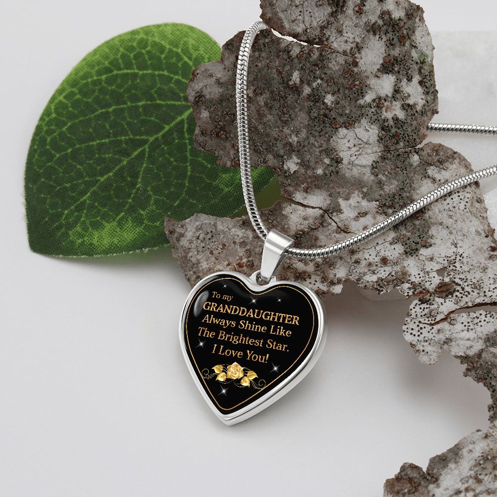 To My Granddaughter | Brightest Star | Heart Pendant