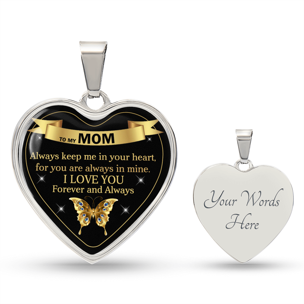 To My Mom | I Love you | Heart Pendant | Necklace Gift